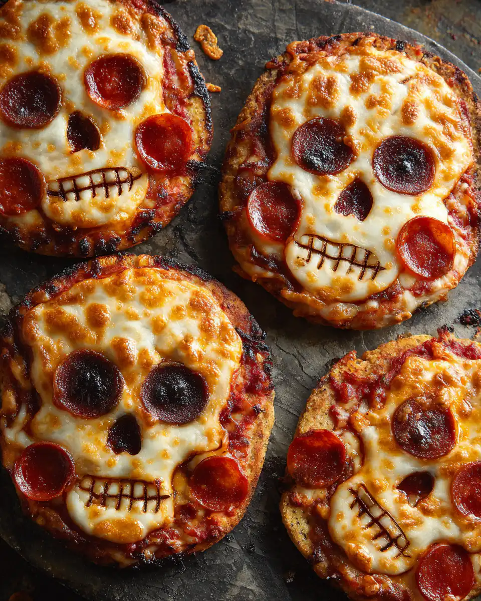 Halloween Pizza Skulls