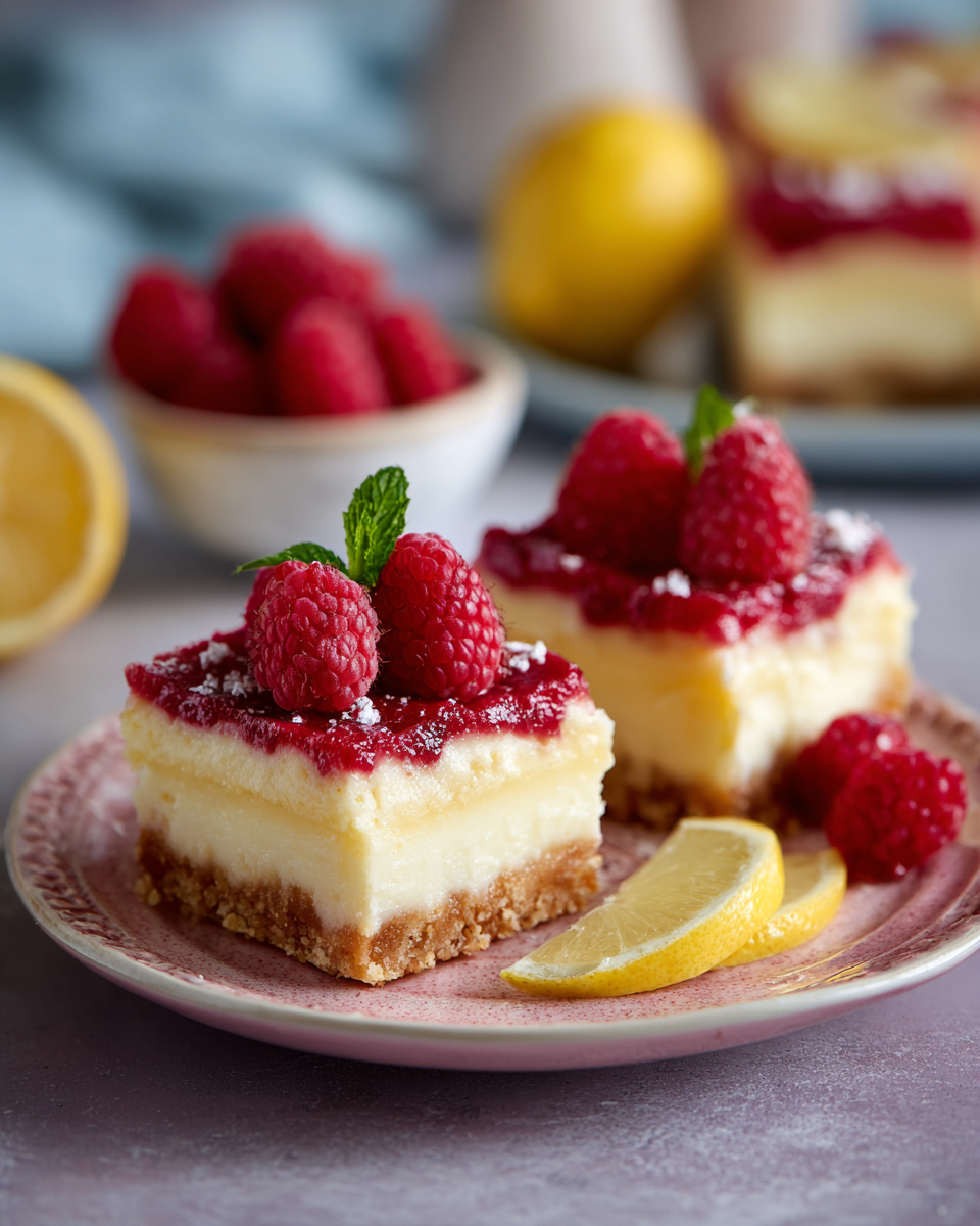 Lemon Raspberry Cheesecake Bars