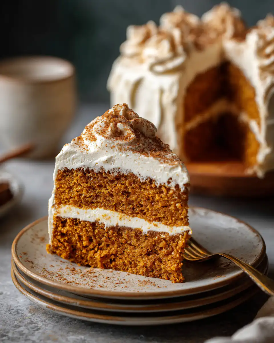Pumpkin Cake with Whipped Cinnamon Frosting