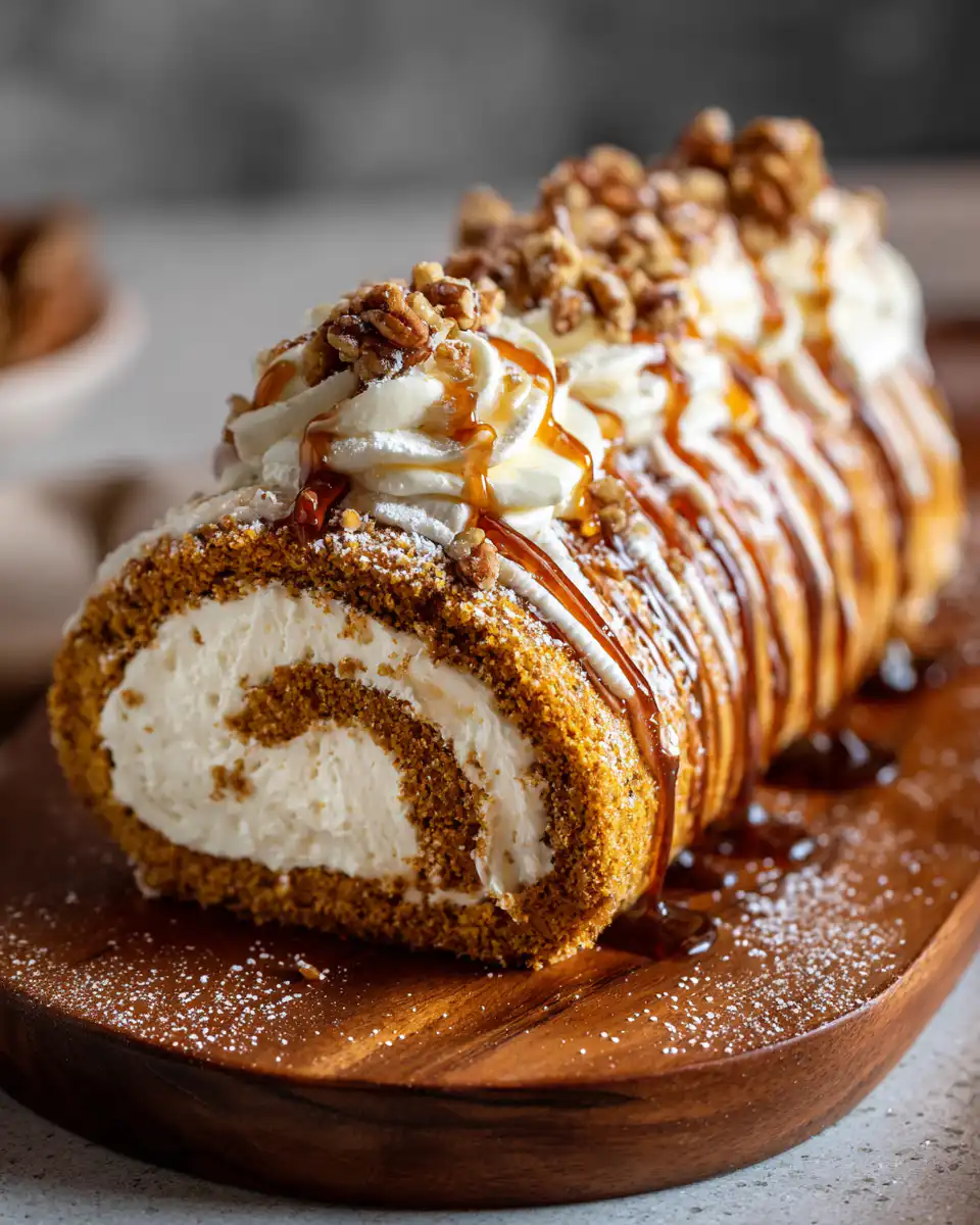 Pumpkin Cannoli Cake Roll