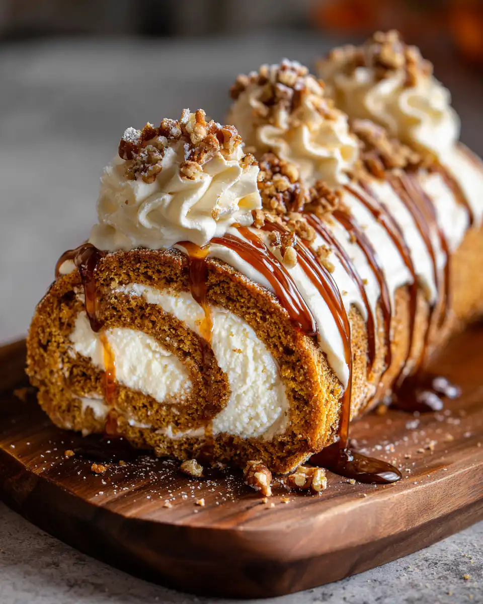 Pumpkin Cannoli Cake Roll