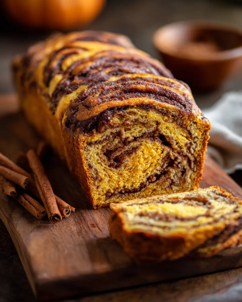 Pumpkin Cinnamon Swirl Bread
