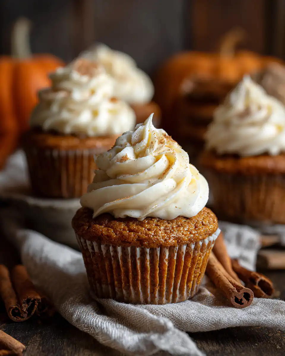 Pumpkin Spice Cupcakes with Cream Cheese Frosting