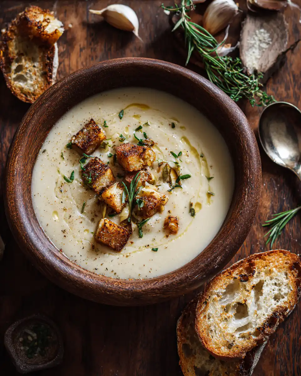 Roasted Garlic Potato Soup