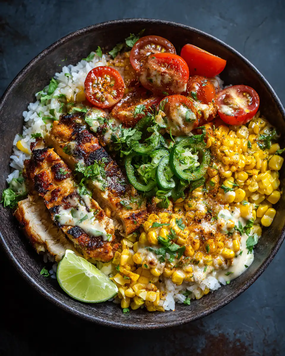 Street Corn Chicken Rice Bowl