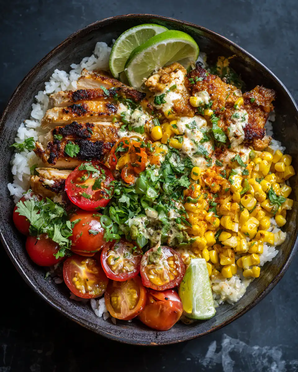Street Corn Chicken Rice Bowl