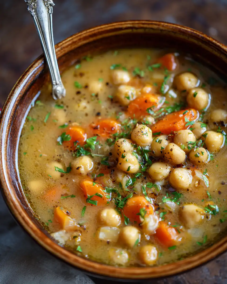 Vegan Garlic Chickpea Soup