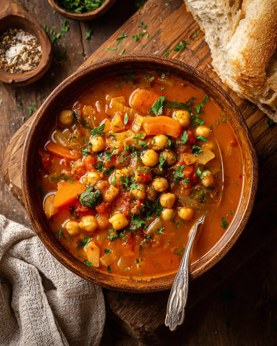 Vegan Garlic Chickpea Soup