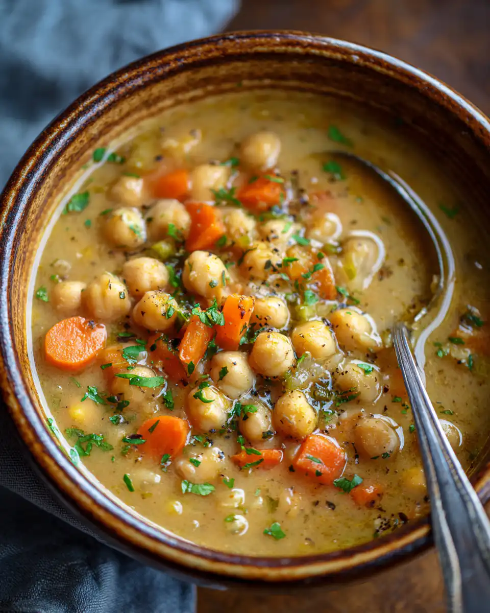Vegan Garlic Chickpea Soup
