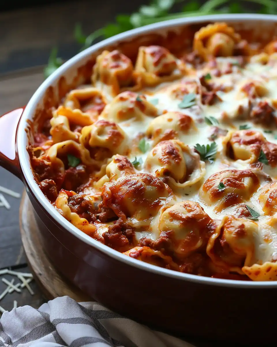 Beefy Tortellini Bake