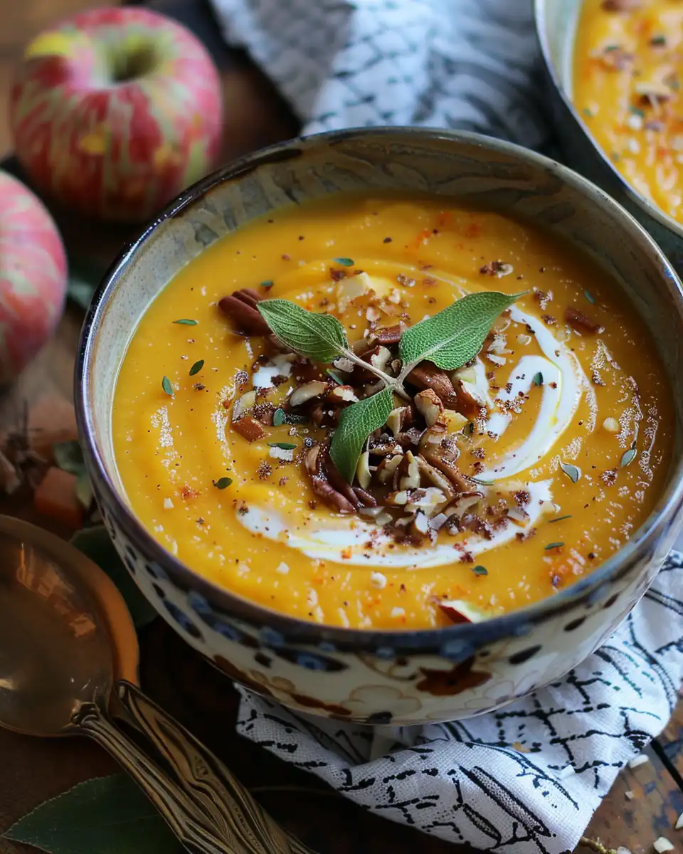 Butternut Squash Soup with Apple & Cinnamon