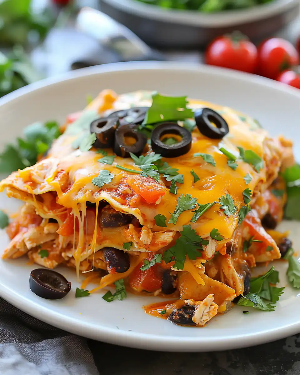 CROCKPOT CHICKEN ENCHILADA CASSEROLE