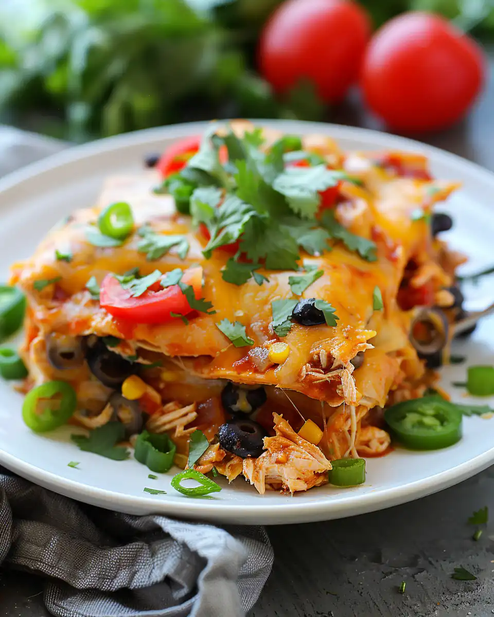 CROCKPOT CHICKEN ENCHILADA CASSEROLE