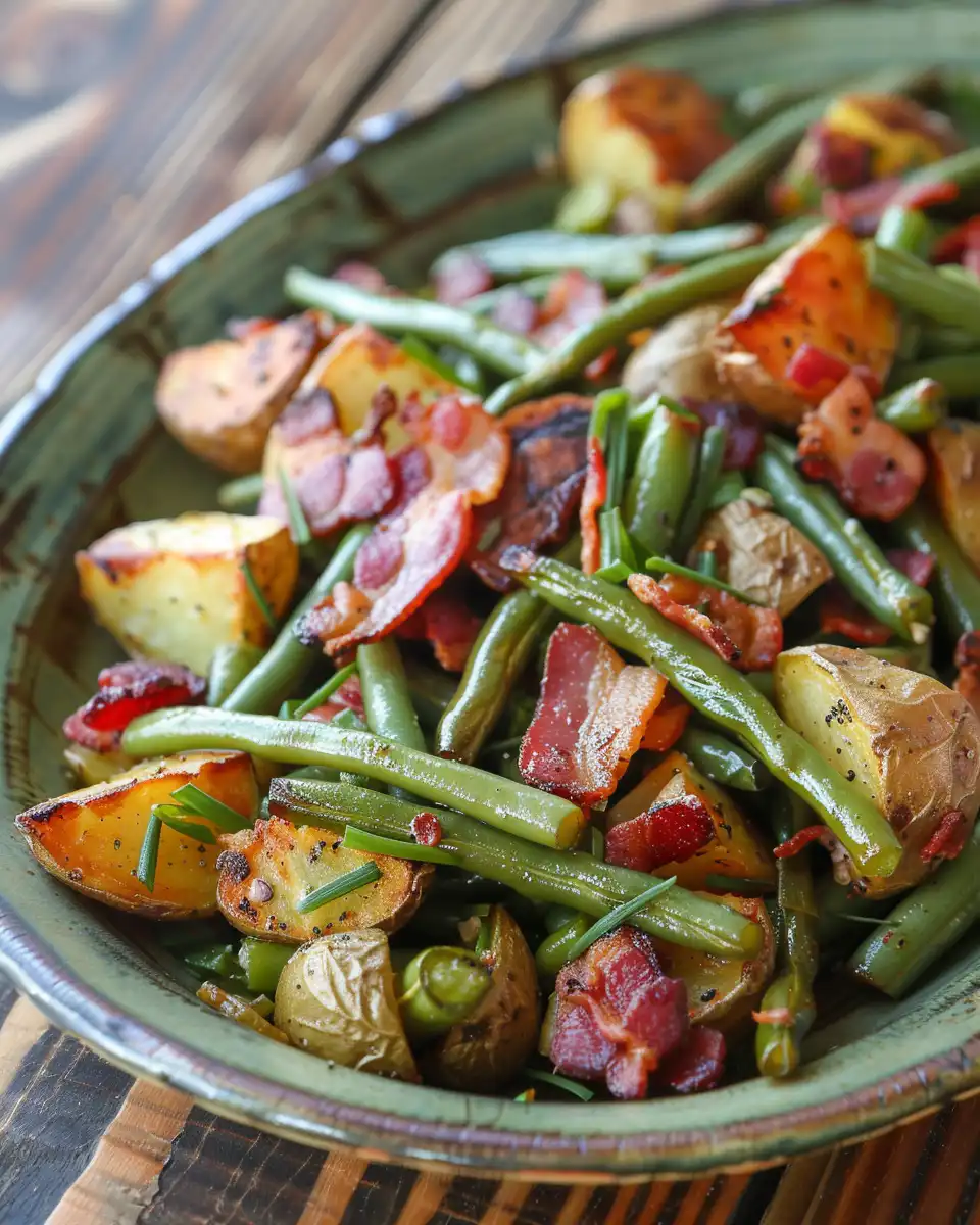 Country Ranch Green Beans and Potatoes with Bacon