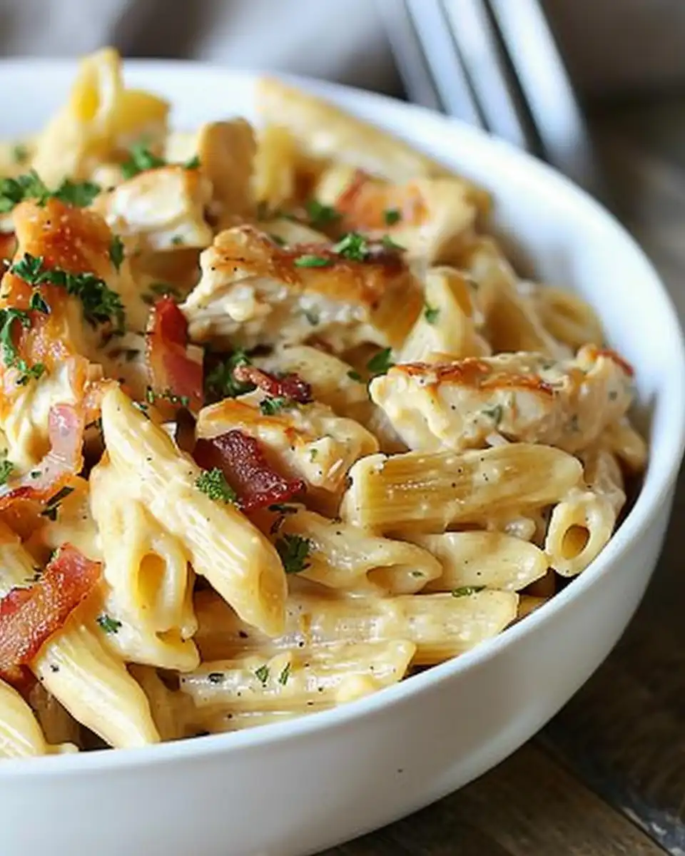 Creamy Chicken Bacon Ranch Pasta