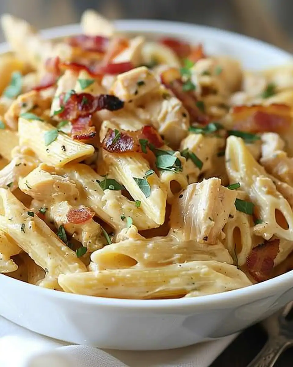 Creamy Chicken Bacon Ranch Pasta