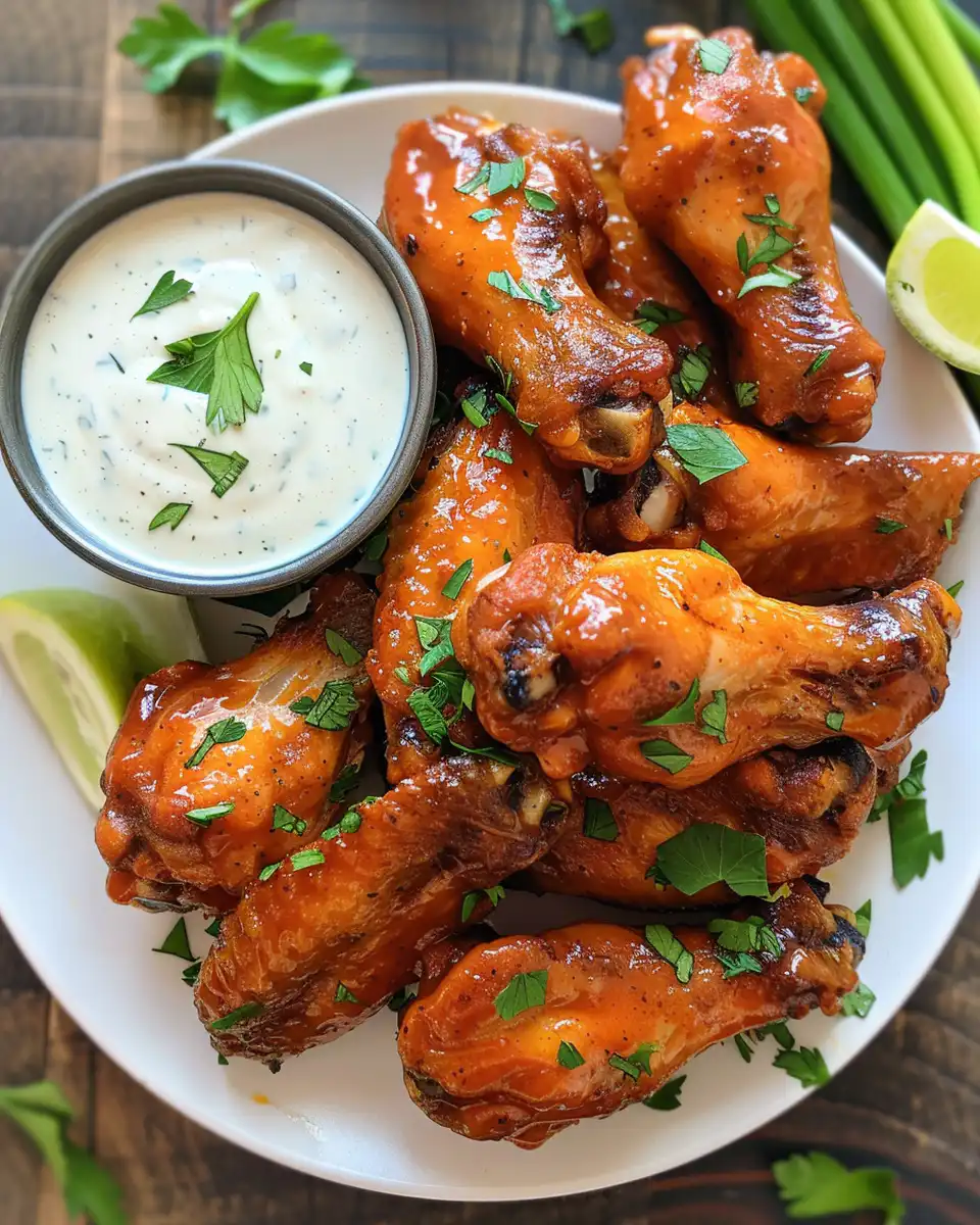 Crispy Air Fryer Chicken Wings in Buffalo Sauce