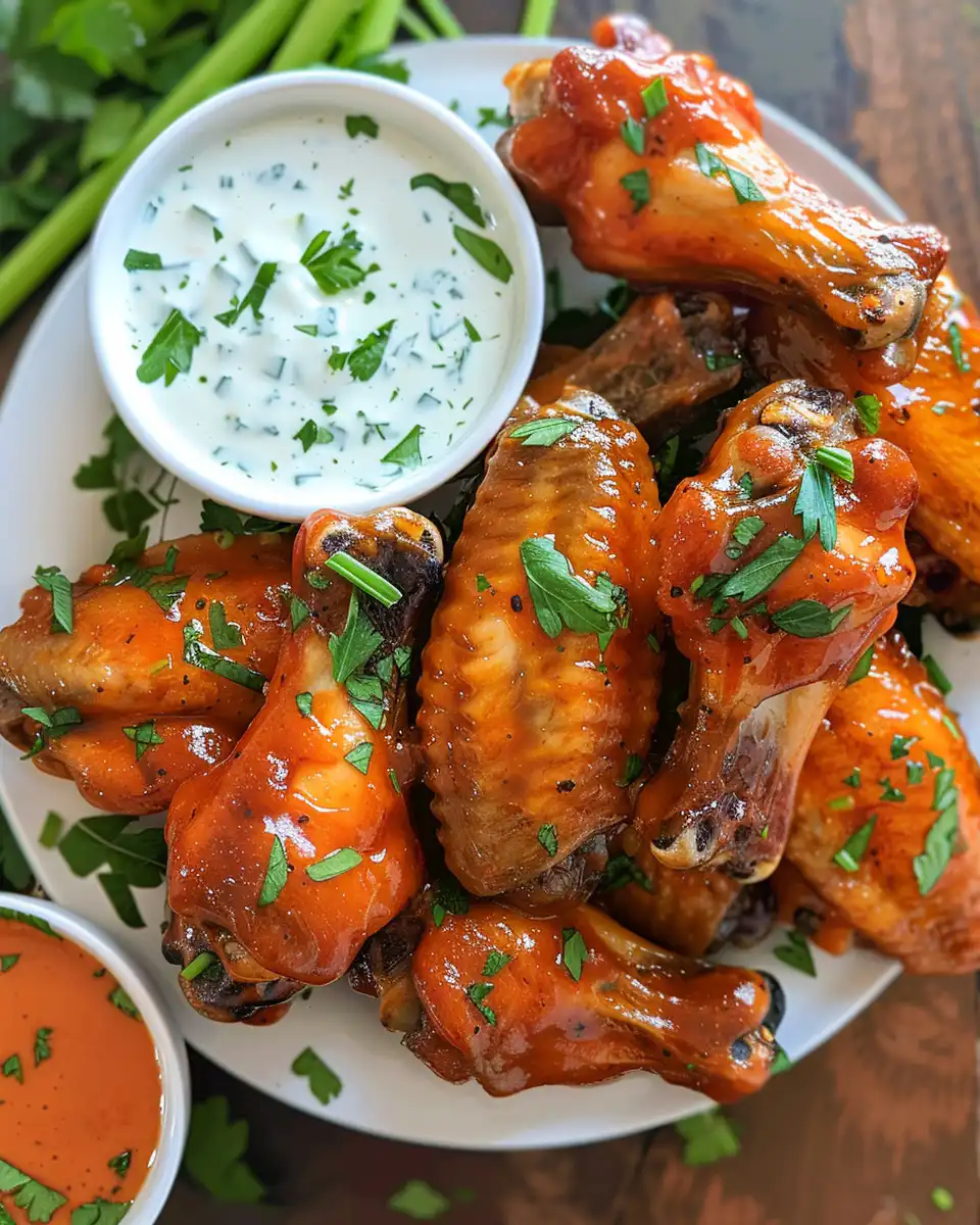 Crispy Air Fryer Chicken Wings in Buffalo Sauce