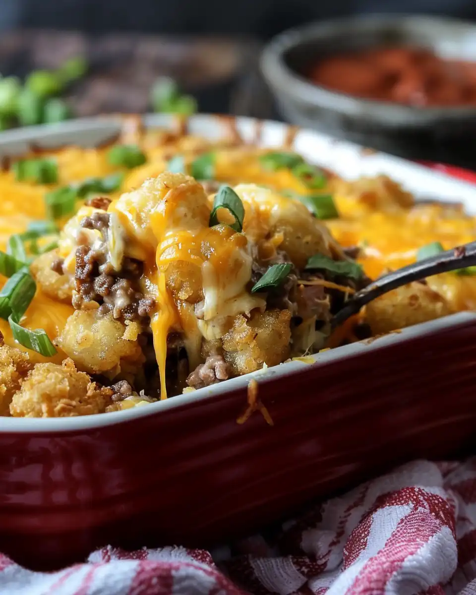 Crispy Cheeseburger Tater Tot Casserole