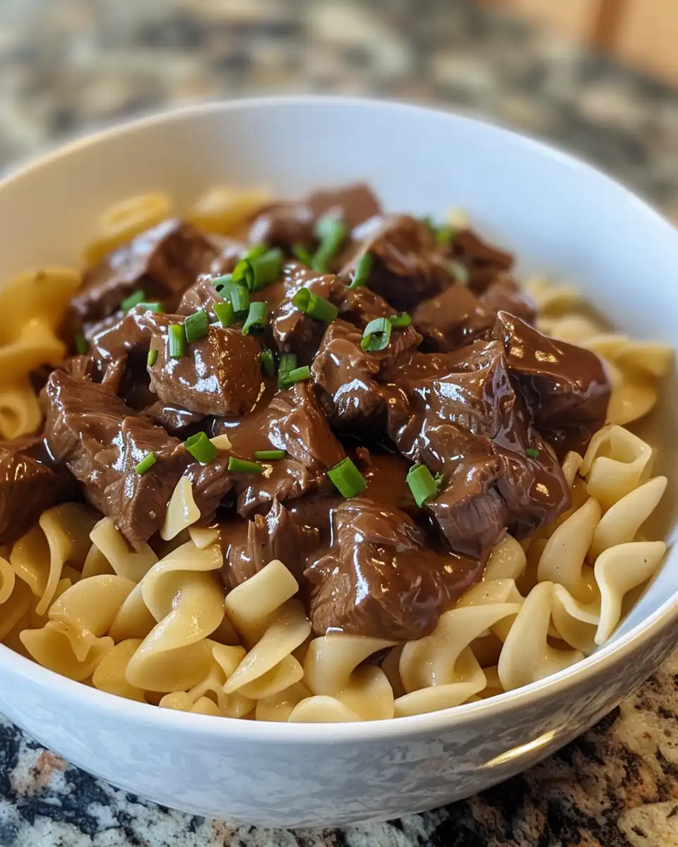 Crockpot Beef Tips And Noodles