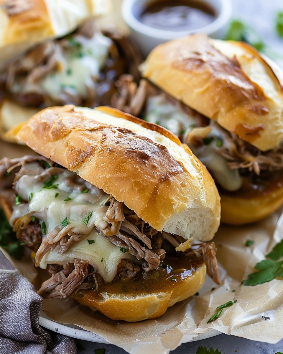 Crockpot French Dip Sandwiches