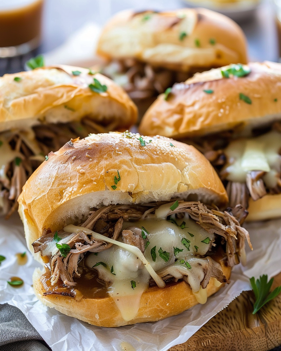Crockpot French Dip Sandwiches