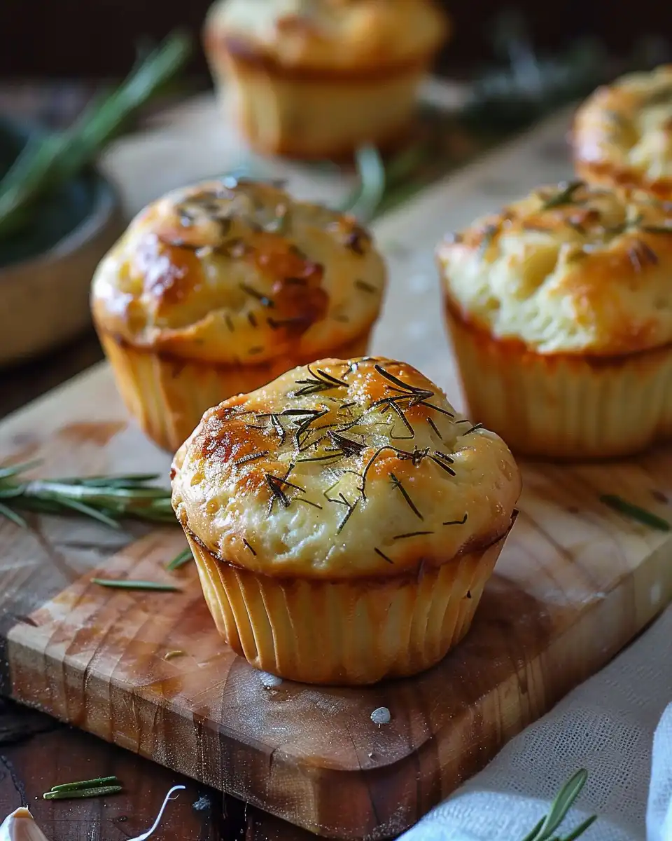 Crust Garlic Rosemary Focaccia Muffins
