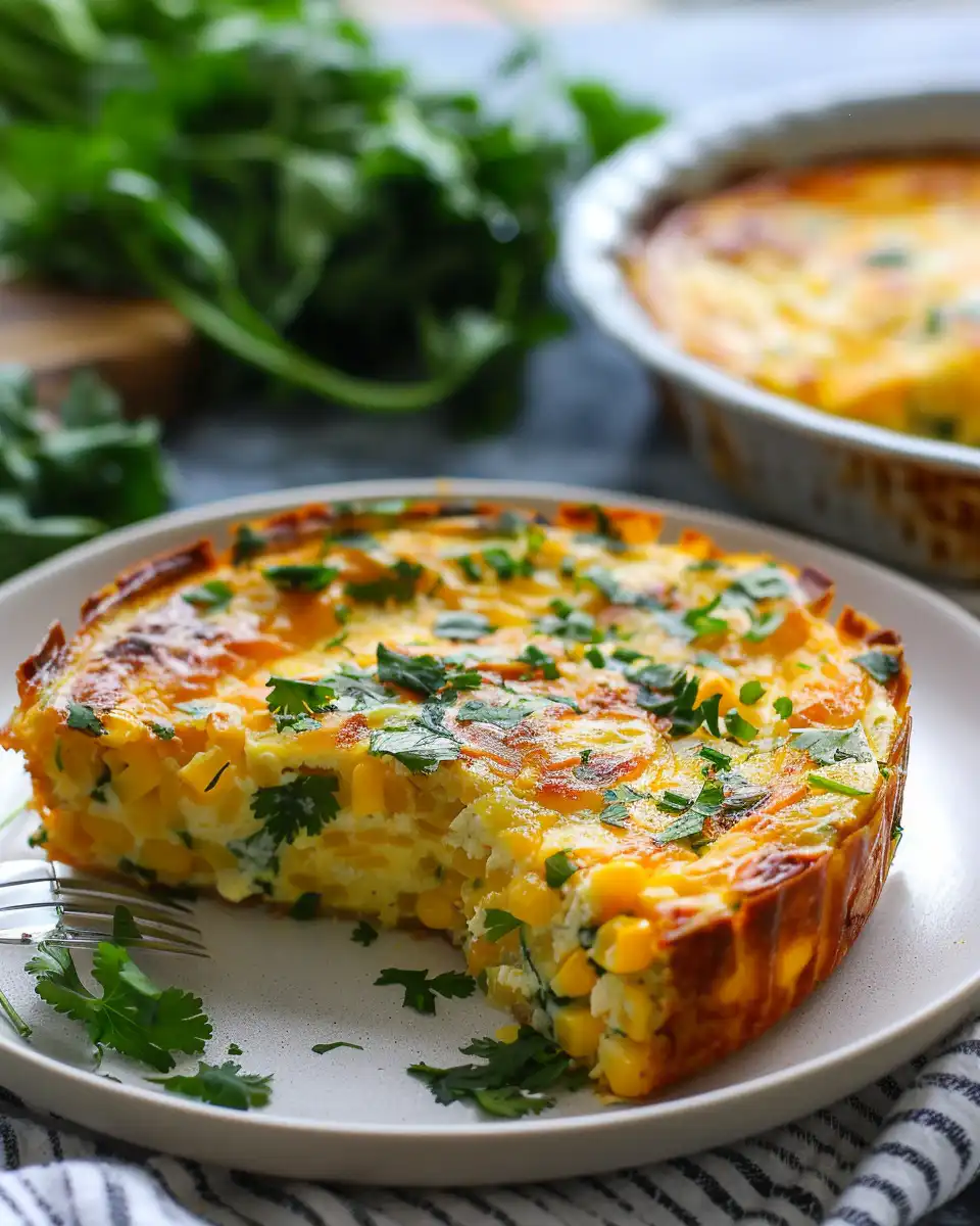 Crustless Corn Cilantro Quiche