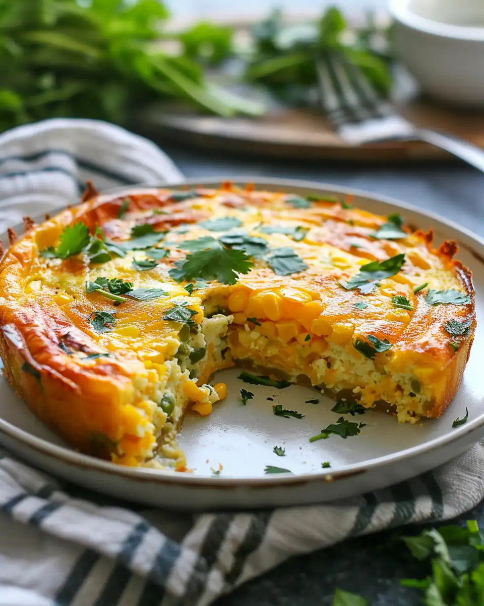 Crustless Corn Cilantro Quiche
