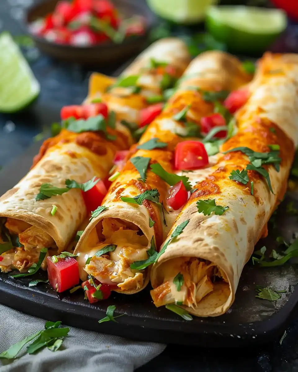 Easy Creamy Chicken Taquitos