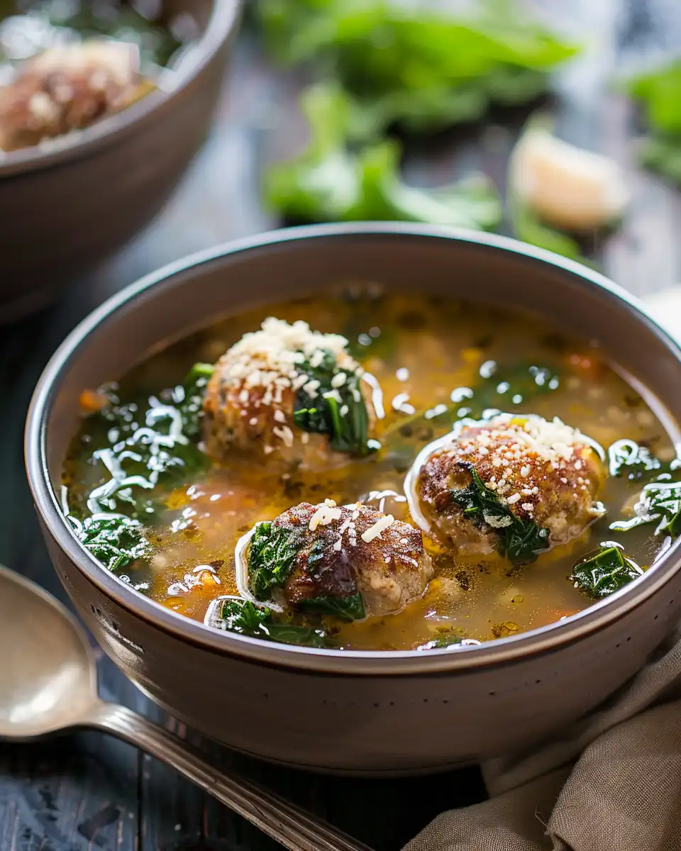 Italian Wedding Soup with Kale & Parmesan