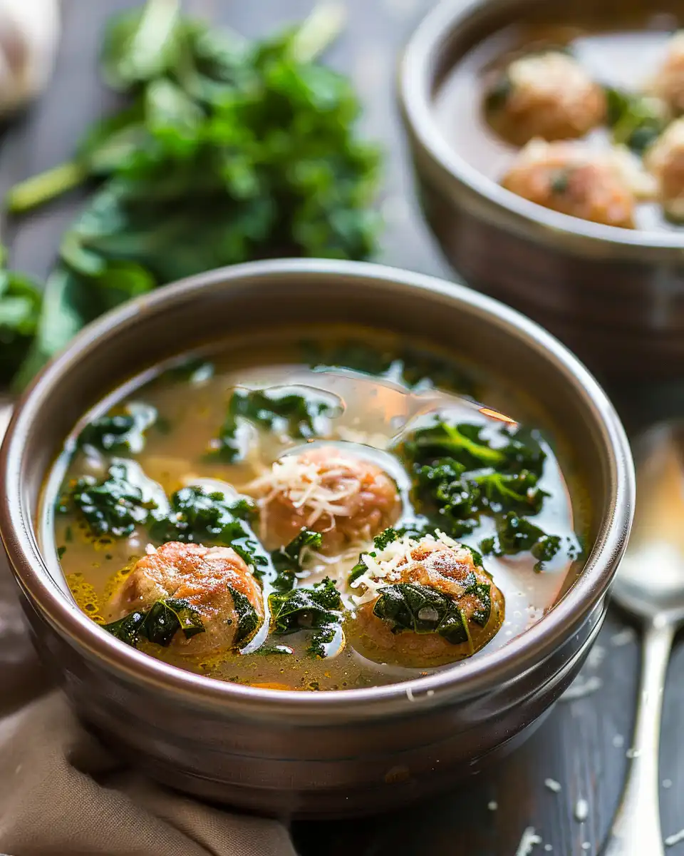 Italian Wedding Soup with Kale & Parmesan