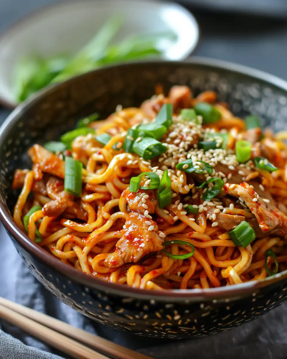 Korean Gochujang Noodles with Pork