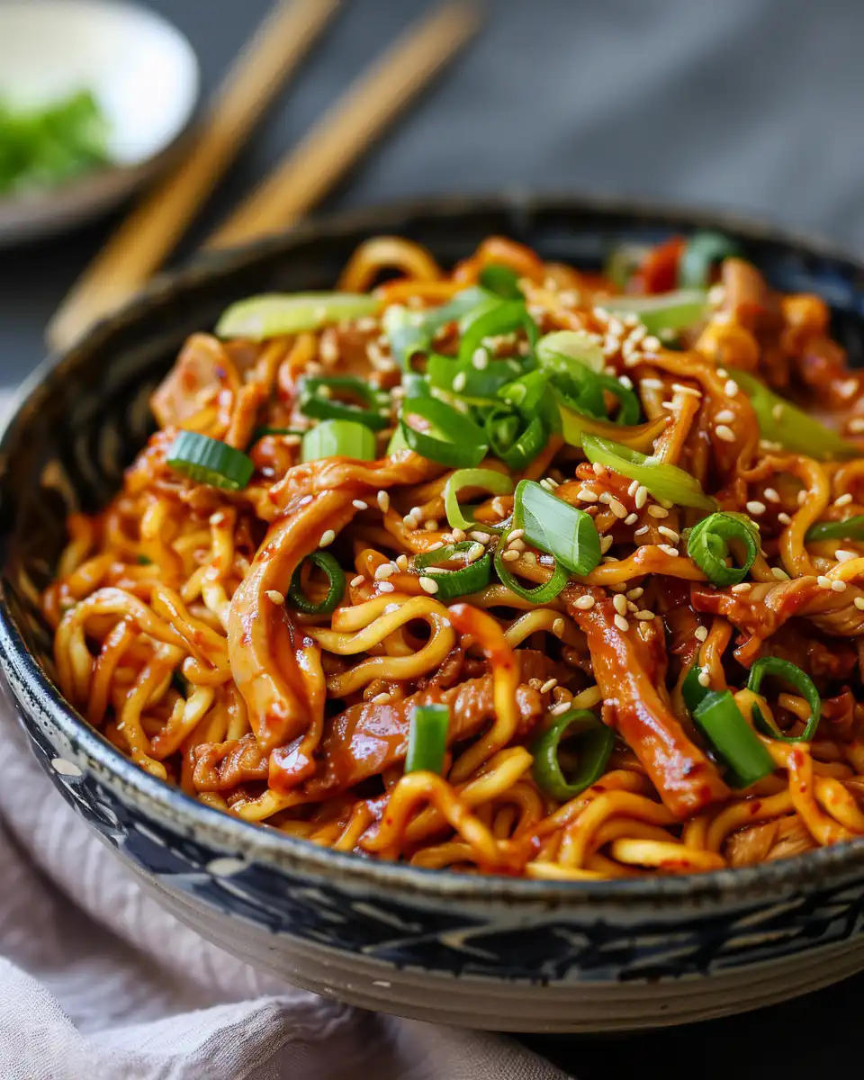 Korean Gochujang Noodles with Pork