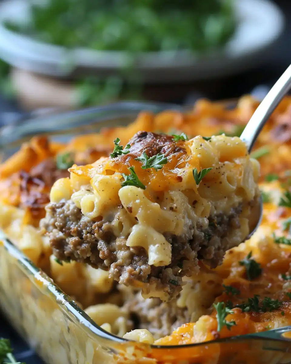 Mac and Cheese Meatloaf Casserole