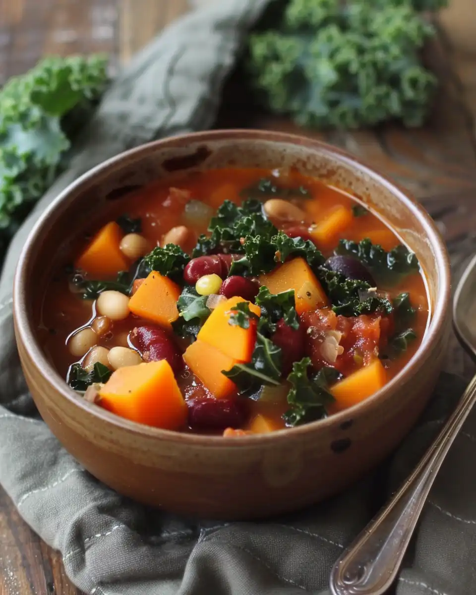 Minestrone Soup with Butternut Squash & Kale
