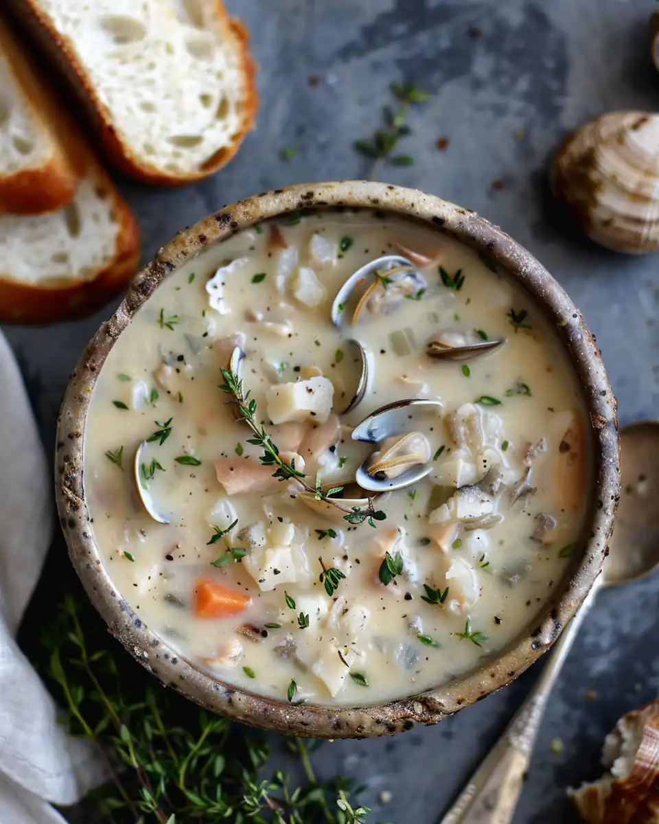New England Clam Chowder with Fresh Thyme