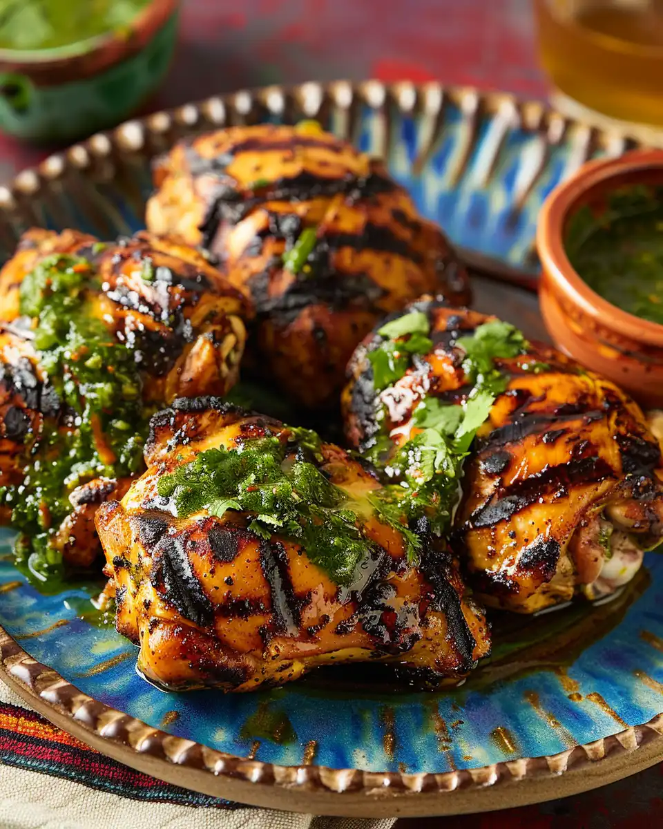 Peruvian-Style Grilled Chicken with Green Sauce