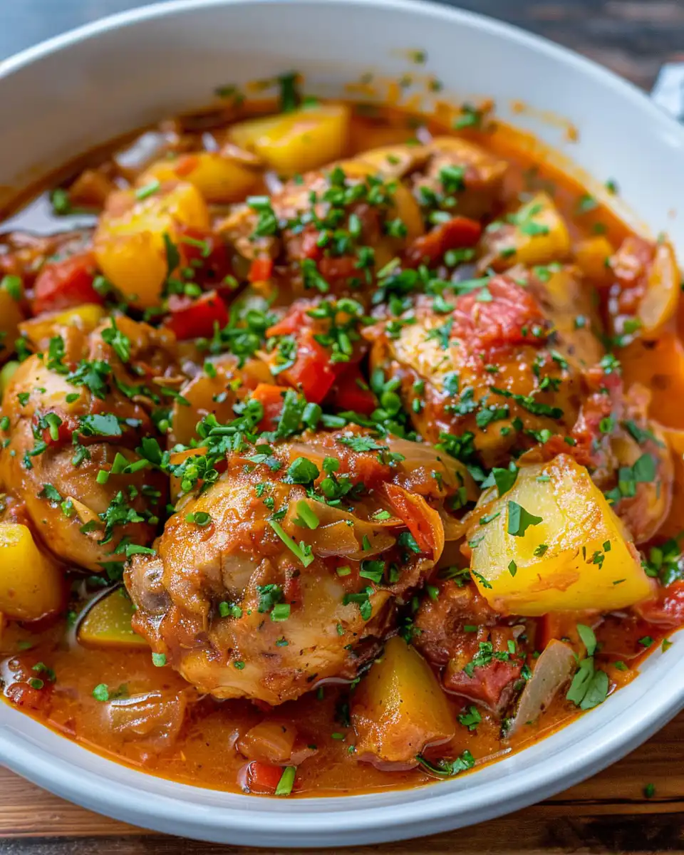Pollo Guisado (Puerto Rican Chicken Stew) Includes Slow Cooker Version!