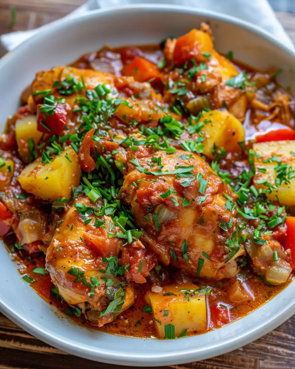 Pollo Guisado (Puerto Rican Chicken Stew) Includes Slow Cooker Version!