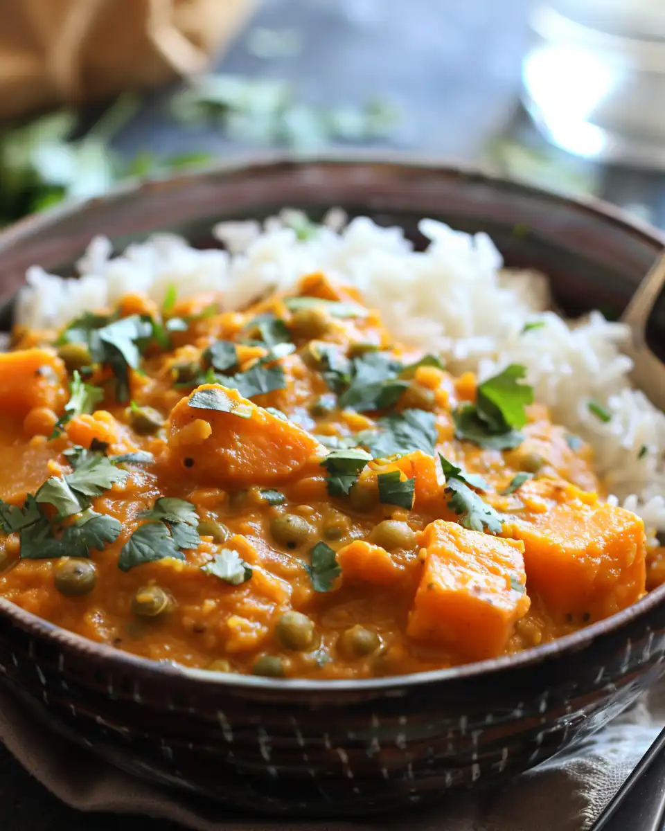 Red Lentil Curry with Sweet Potatoes