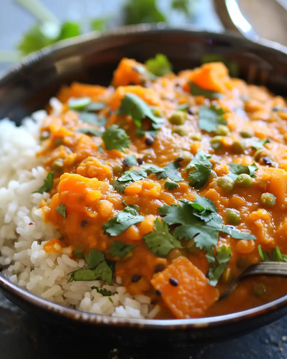 Red Lentil Curry with Sweet Potatoes