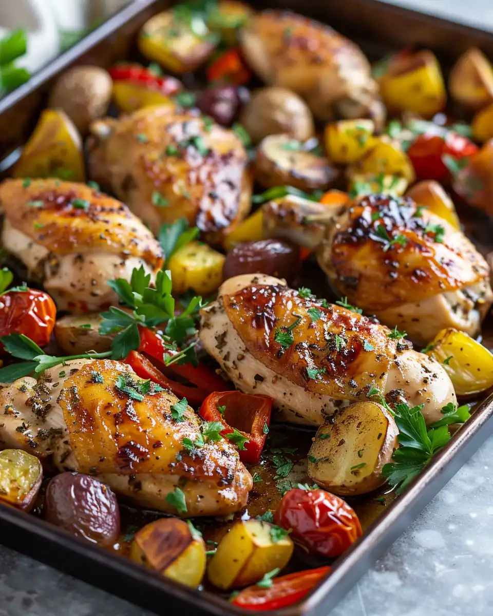 Sheet Pan Balsamic-Herb Chicken and Vegetables