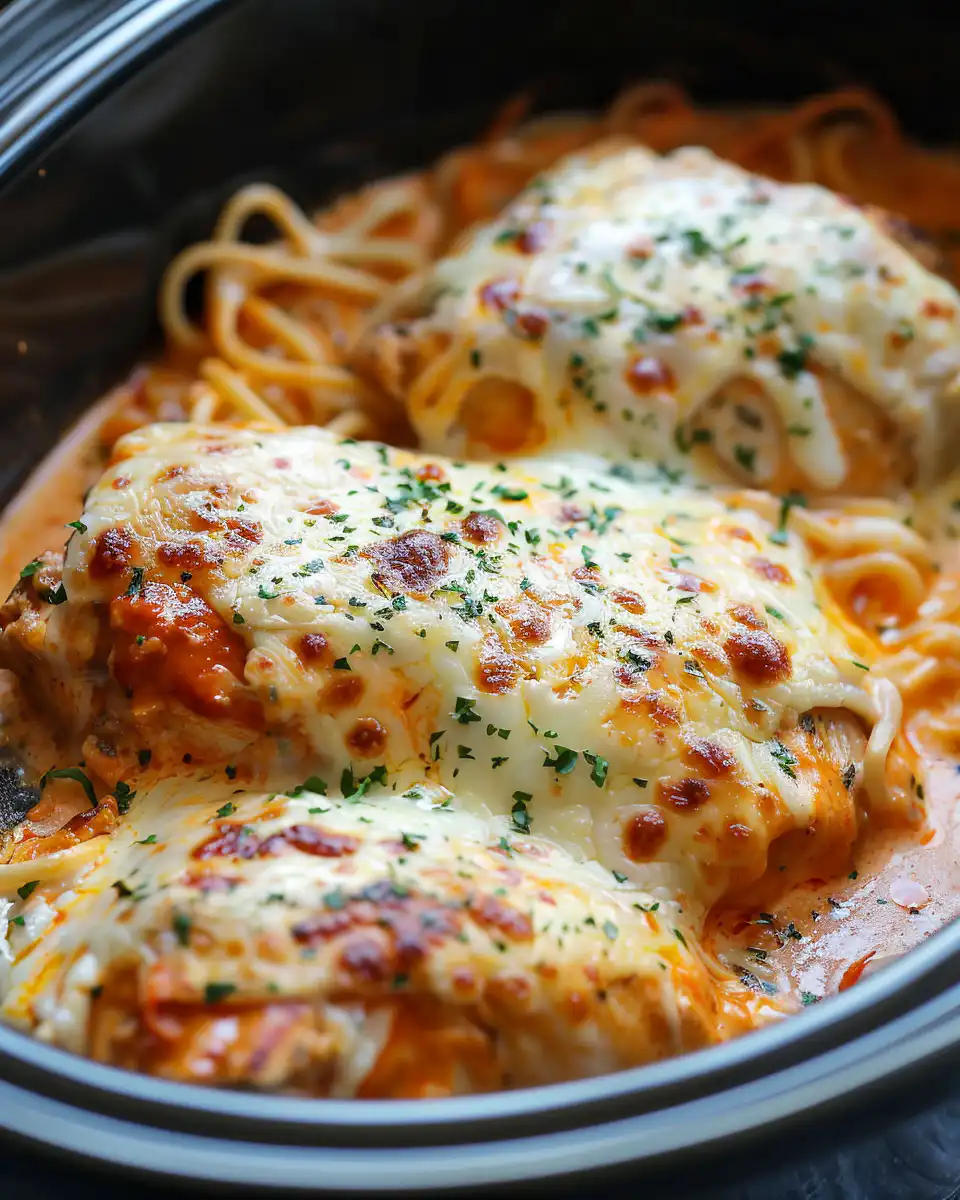Slow Cooker Cheesy Mozzarella Chicken