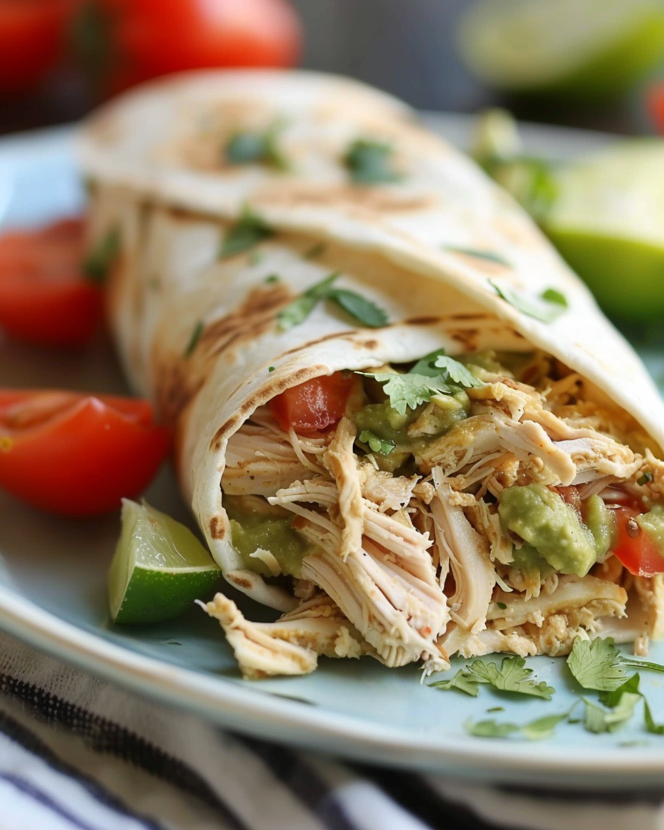 Slow Cooker Chicken Verde Burritos