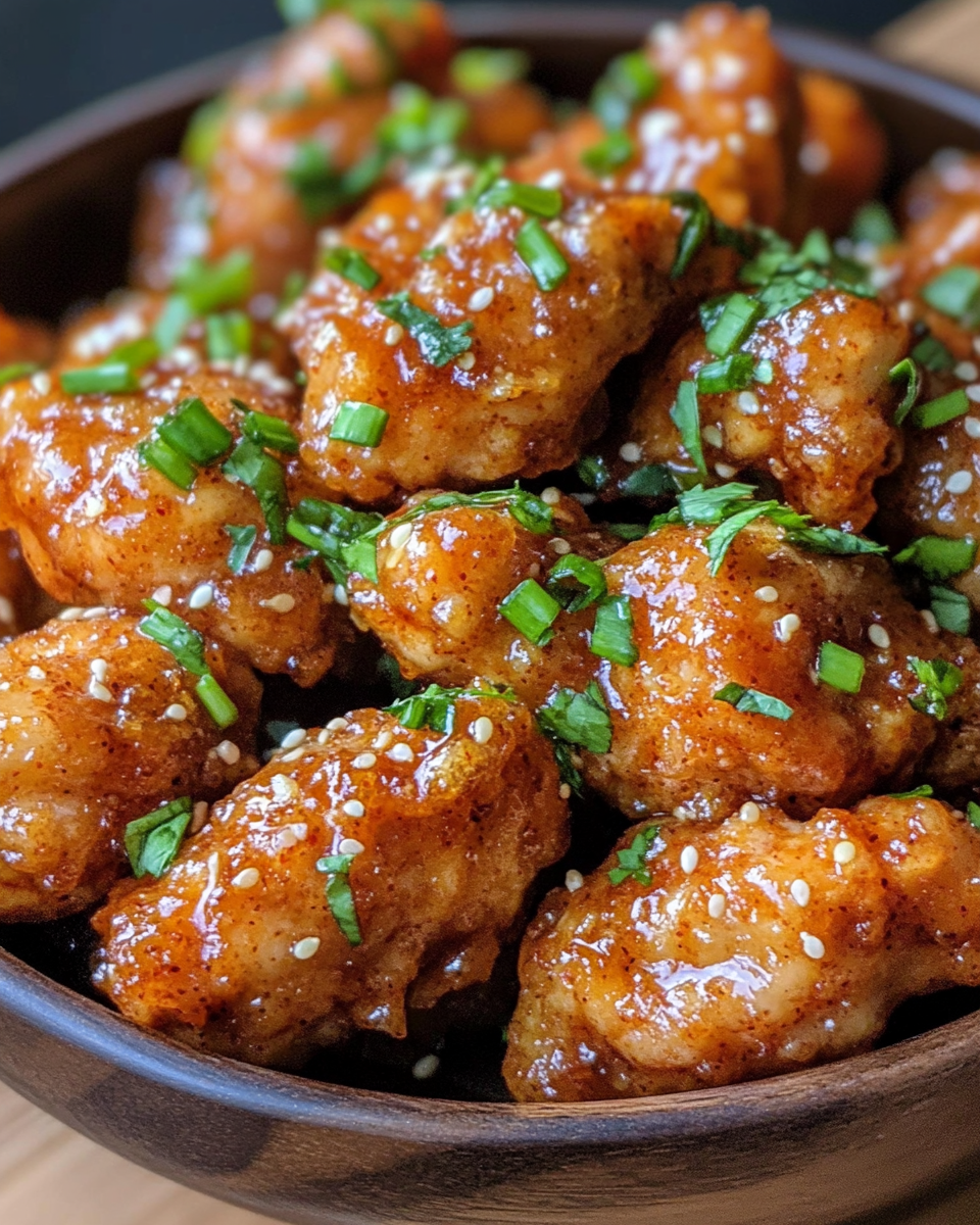 Baked sweet chili chicken bites fresh out of oven with crispy golden edges