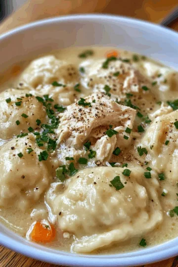 Best-Ever Chicken and Dumplings taken with iphone 15 pro max --iw 2 --ar 4:5 --v 6.1 --raw