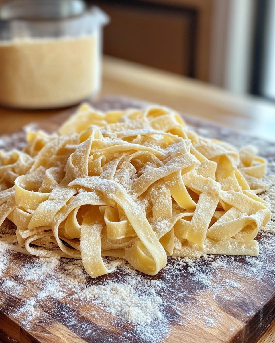 Finished sourdough pasta and fall baked goods plated and ready to serve