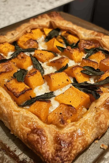 Butternut Squash and Goat Cheese Galette taken with iphone 15 pro max --iw 2 --ar 4:5 --v 6.1 --raw