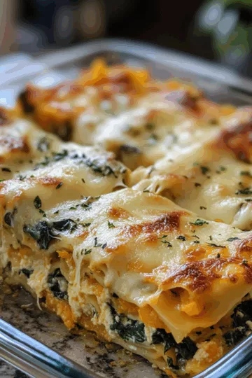 Butternut Squash and Spinach Lasagna taken with iphone 15 pro max --iw 2 --ar 4:5 --v 6.1 --raw